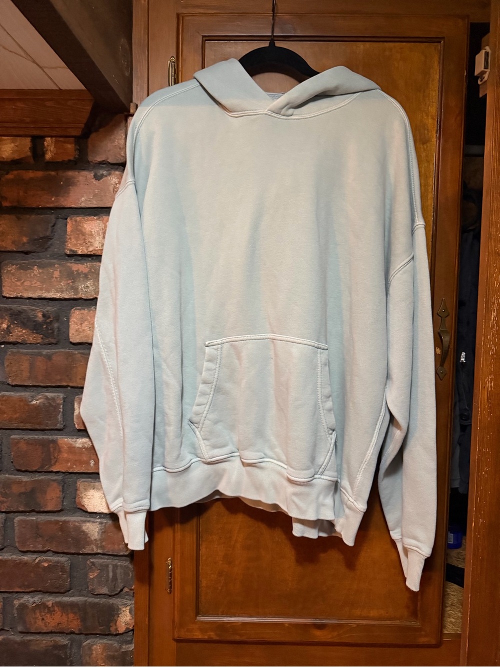 Abercrombie & Fitch Men's Crewneck Hoodie - Pale Blue